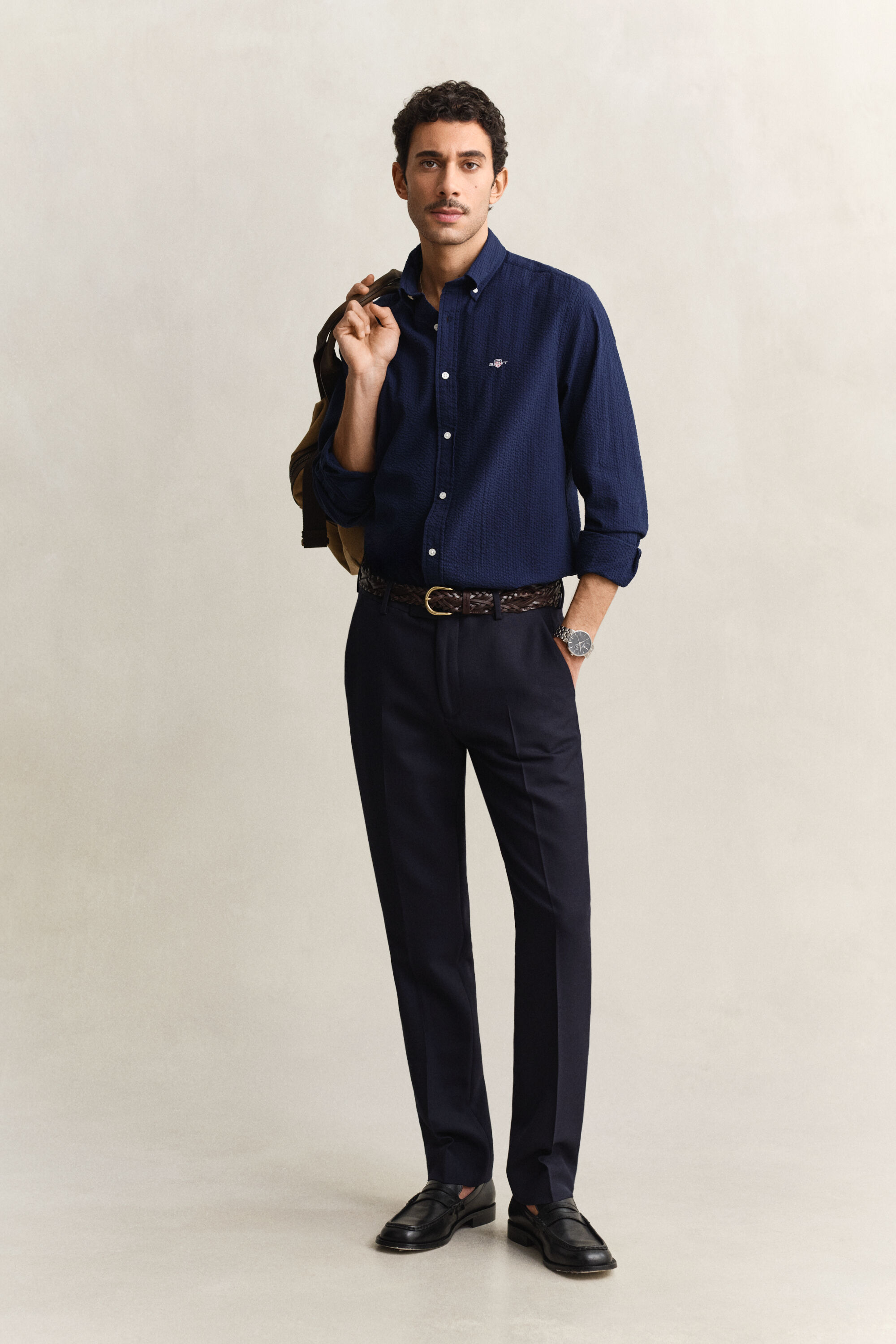 Regular fit Seersucker skjorta