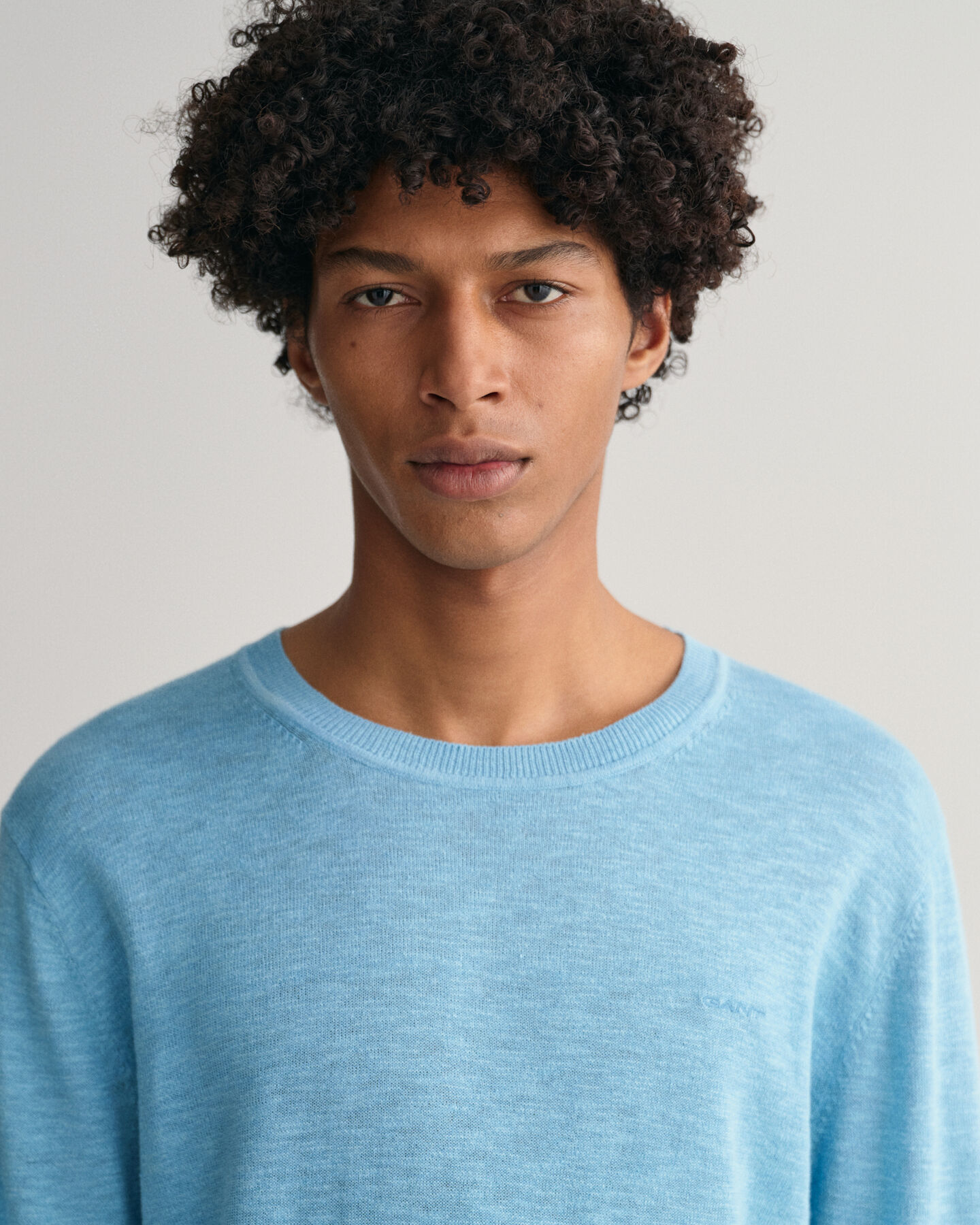 Crew neck tr&ouml;ja i bomull och linne