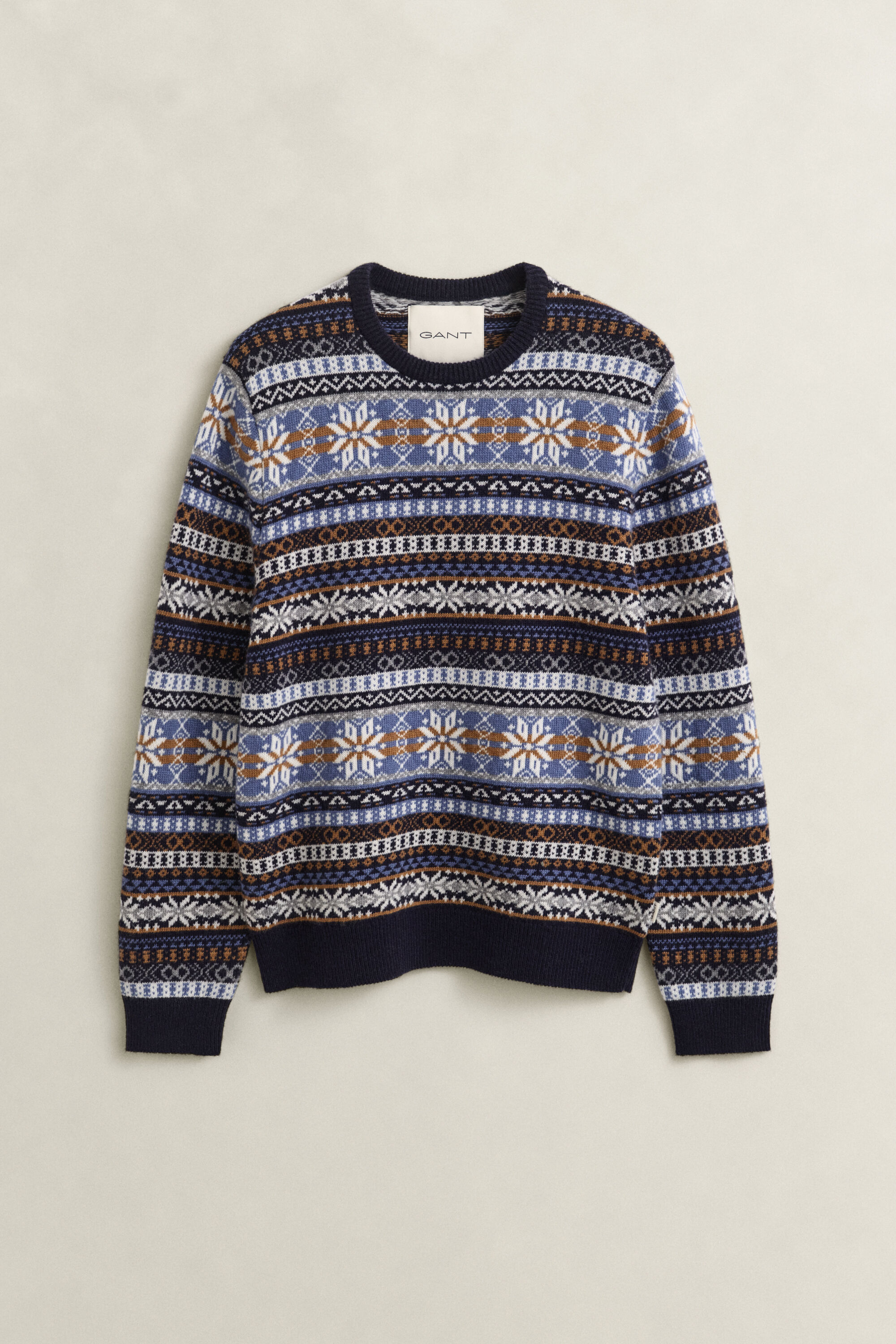 Rundhalsad Fair Isle-tröja