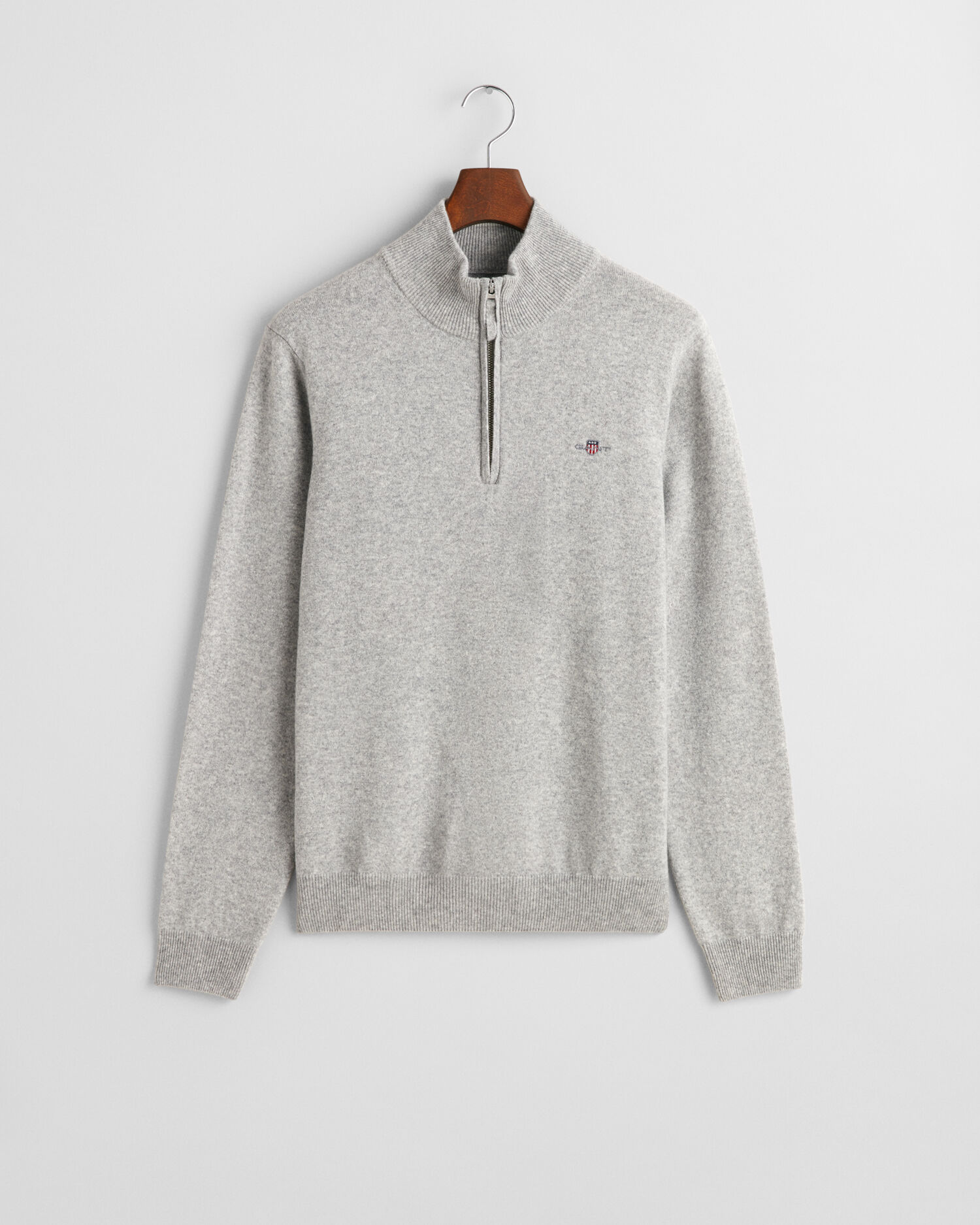 Tröja i superfin lammull med half-zip