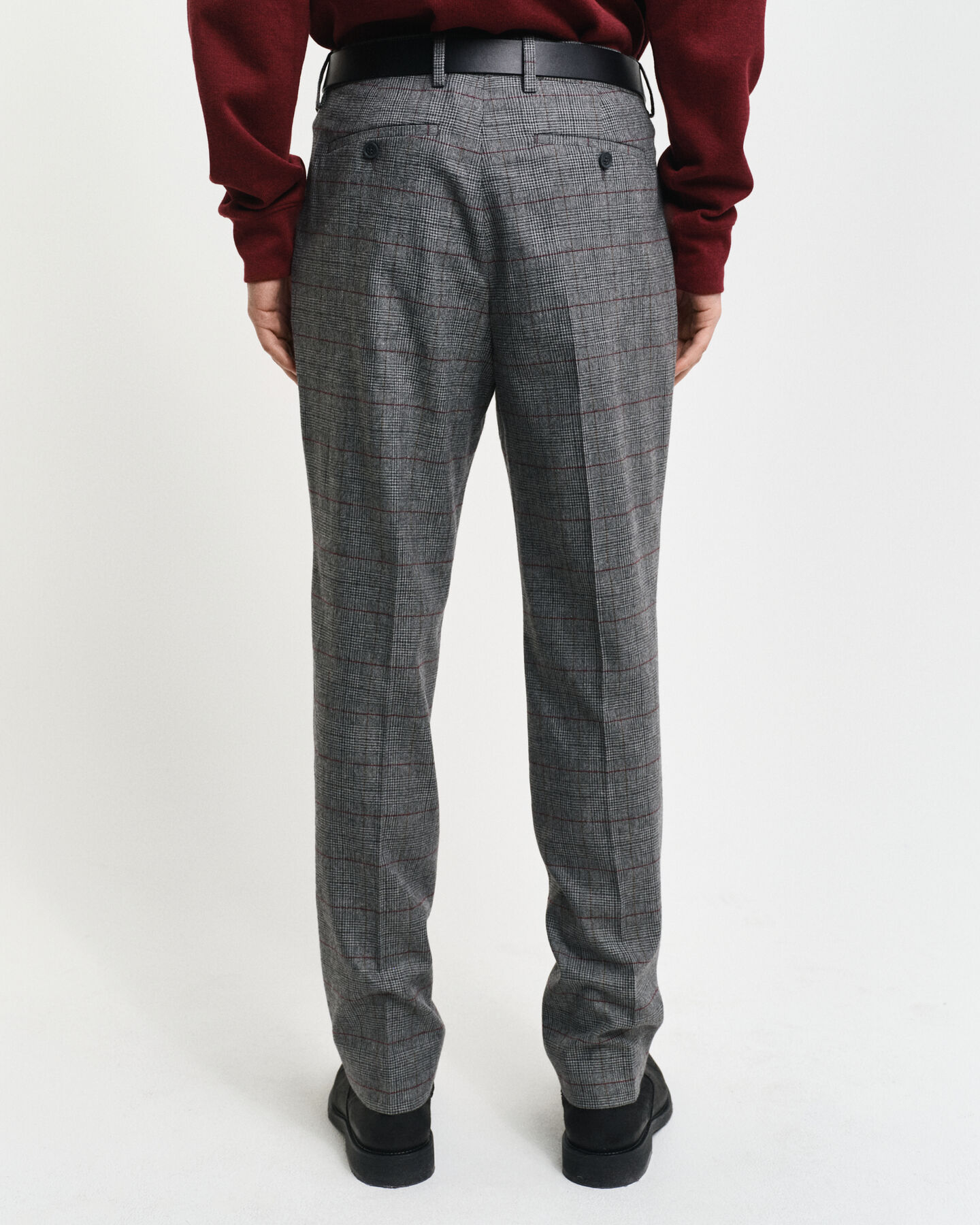 Slim fit rutmönstrade kostymbyxor