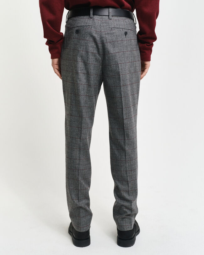 Slim fit rutmönstrade kostymbyxor