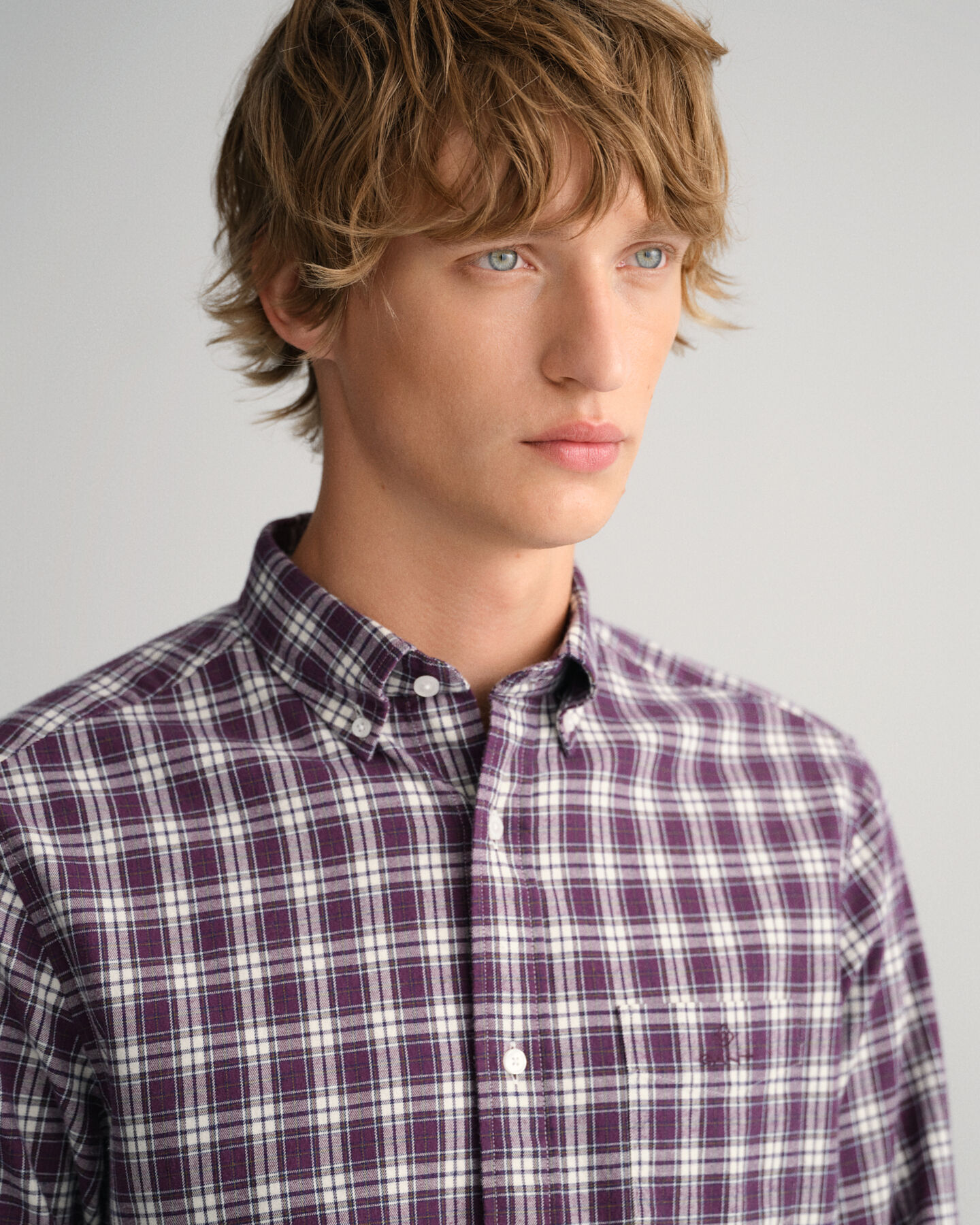 Regular fit rutig flanellskjorta