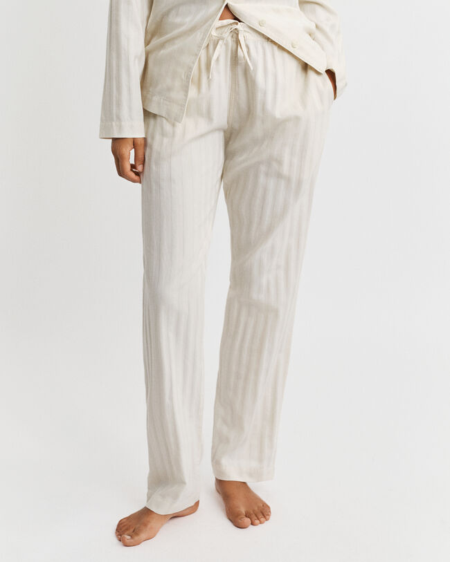 Randig satinpyjamas i presentförpackning