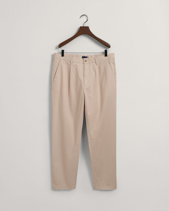 Slim fit twillchinos med veck