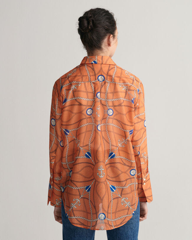 Relaxed fit Sailing Print blus i bomull och silke