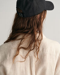 Kortärmad skjortklänning i linne