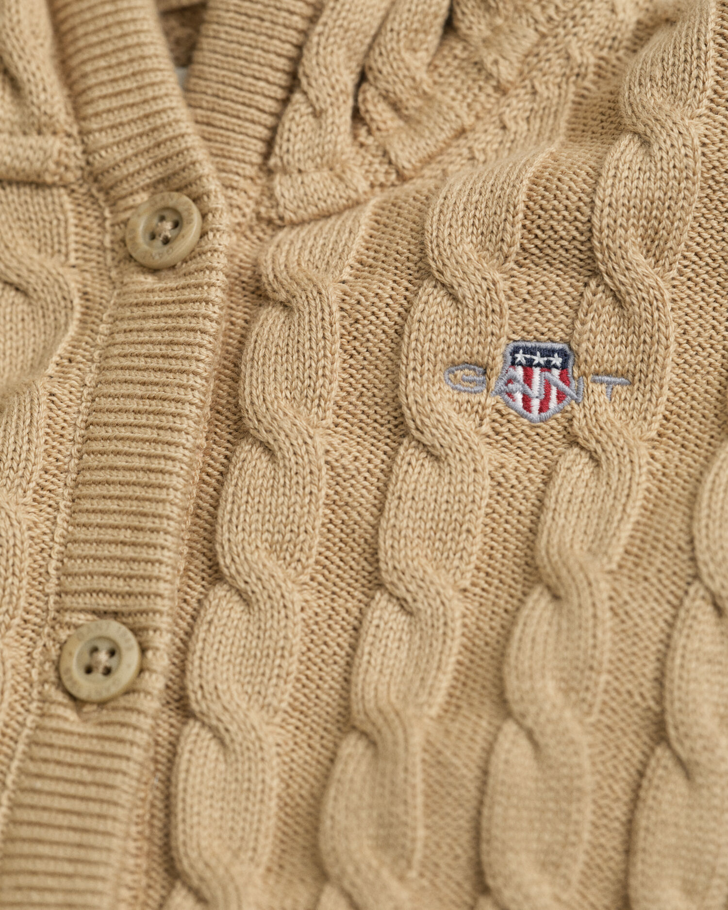 Baby kabelstickad bomullskofta
