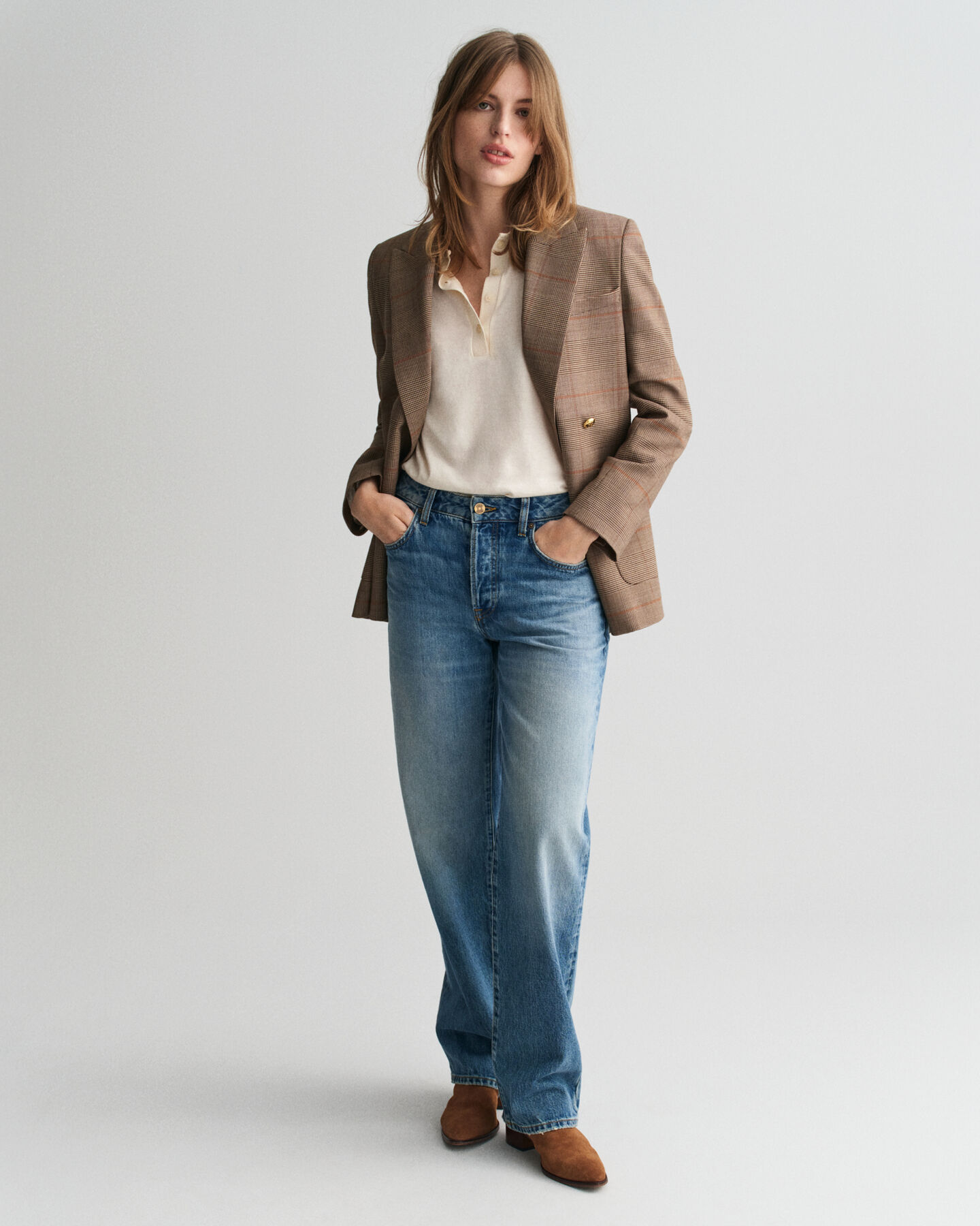 Regular fit rutig club-blazer