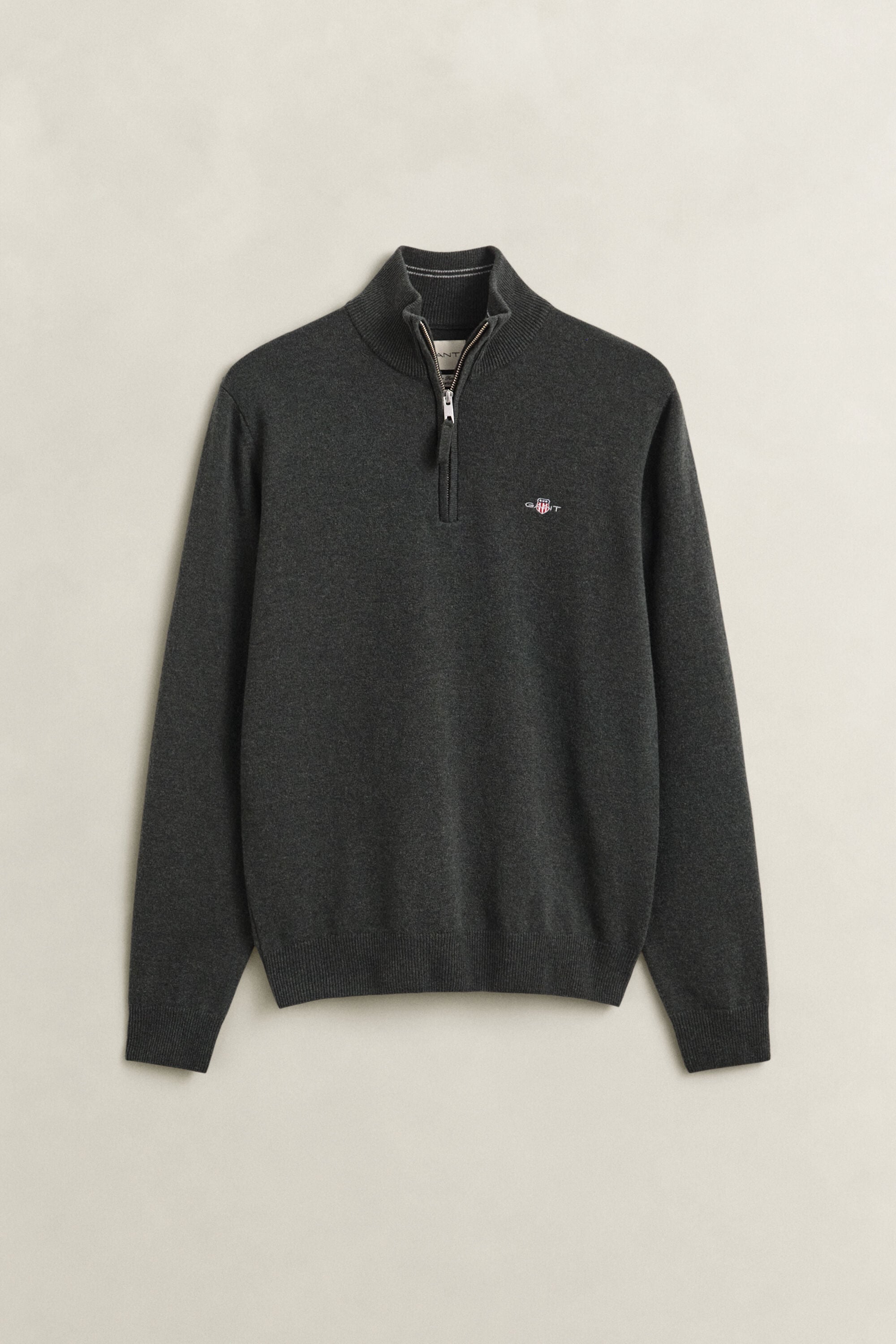 Tröja i lammull med half-zip