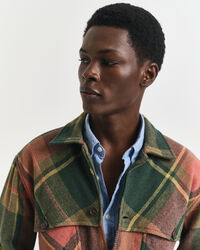 Relaxed fit rutig skjorta i tjock ull