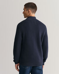 Half-zip bomullstr&ouml;ja med struktur