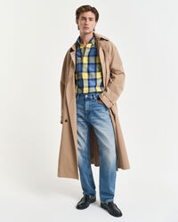 Relaxed fit rutig twillskjorta