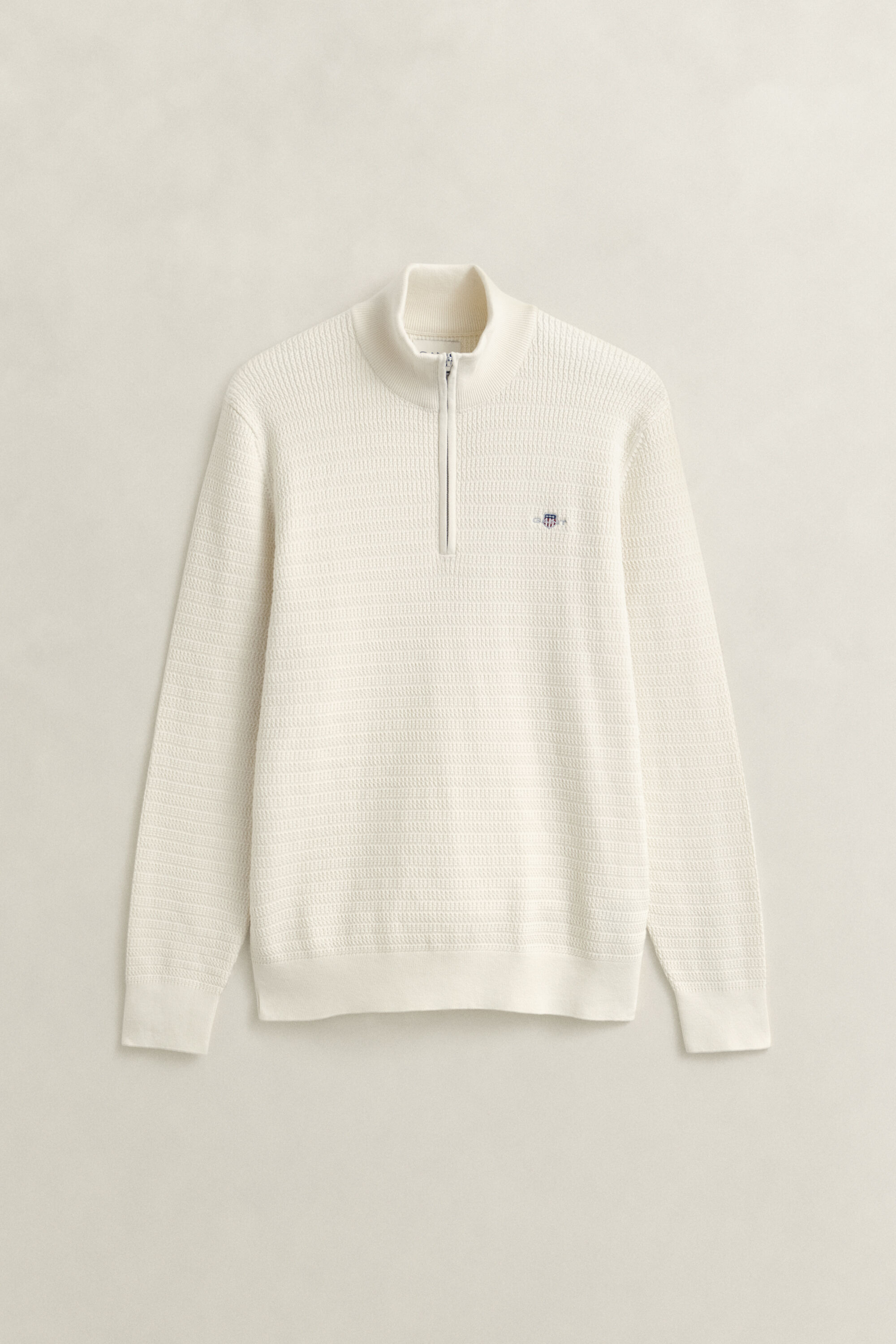 Minikabelstickad tröja med half-zip