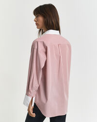 Oversized fit randig skjorta med kontrastkrage