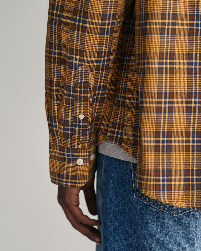 Relaxed fit rutig skjorta med struktur