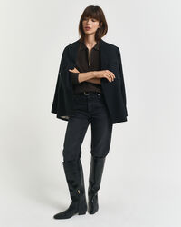 Bomullströja med struktur och half-zip