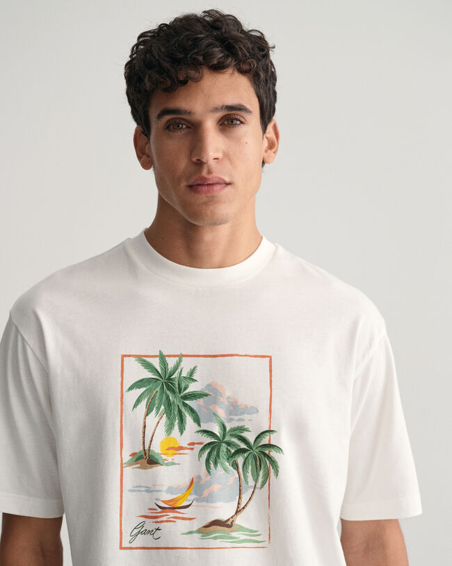 T-shirt med hawaiimönster
