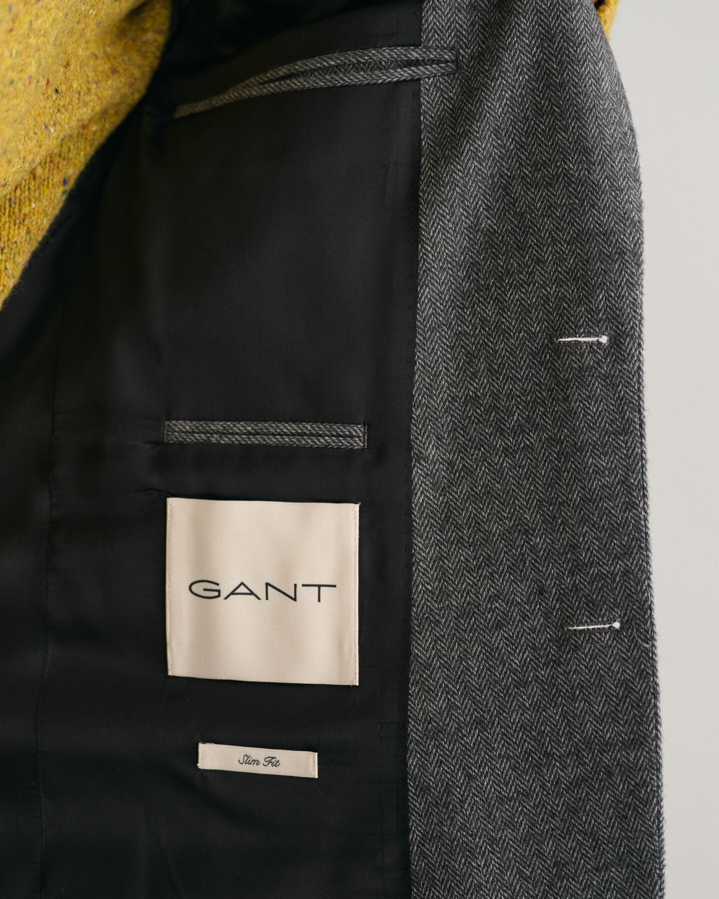 Fiskbensmönstrad kostymkavaj