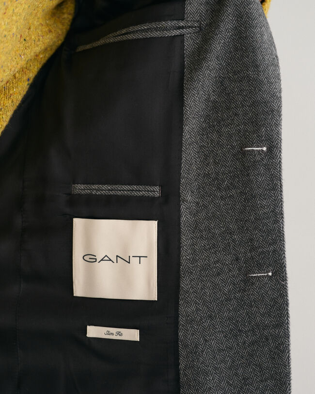 Fiskbensmönstrad kostymkavaj