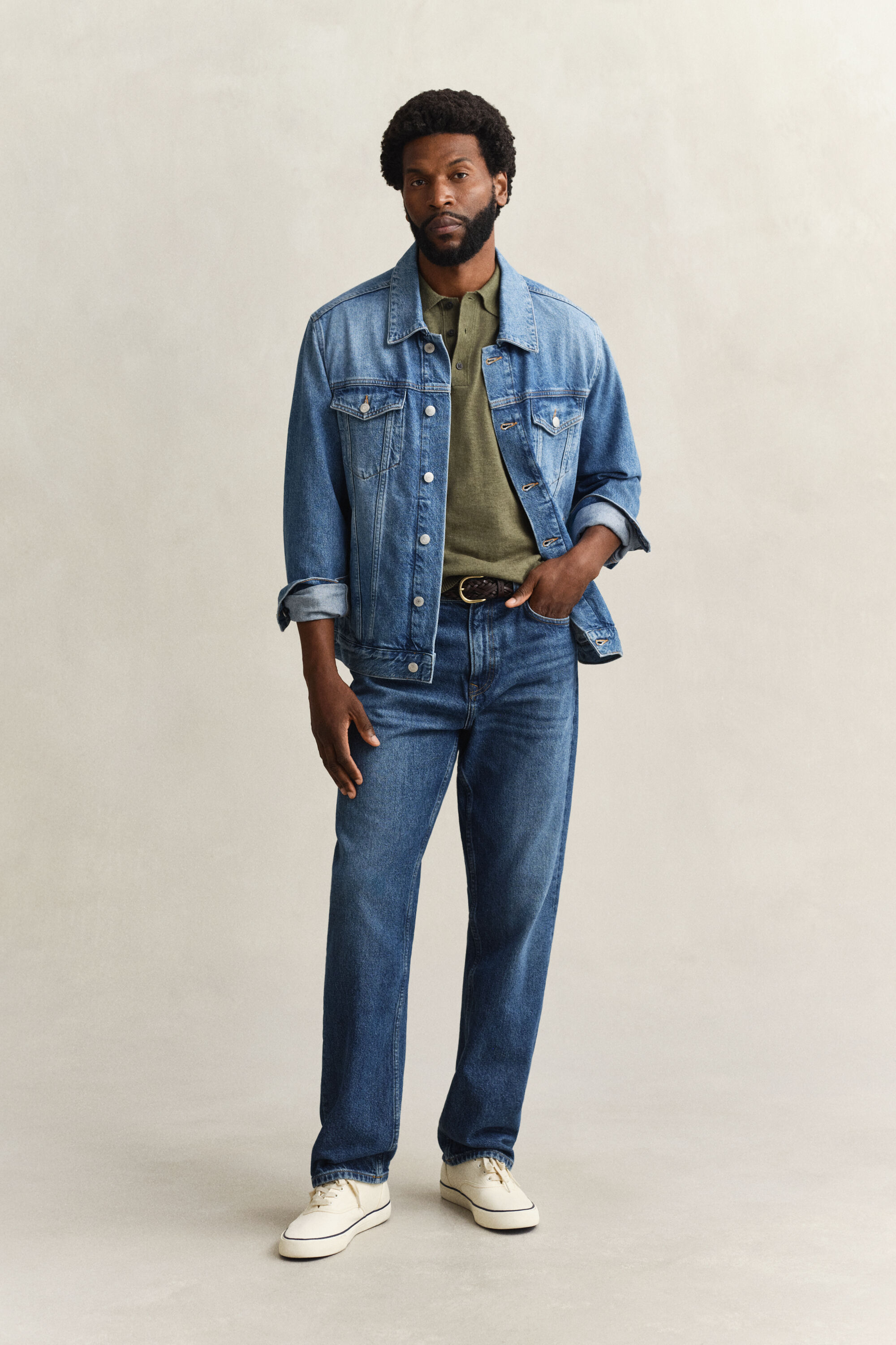 Kortärmad pikétröja i grovspunnen bomullsblandning