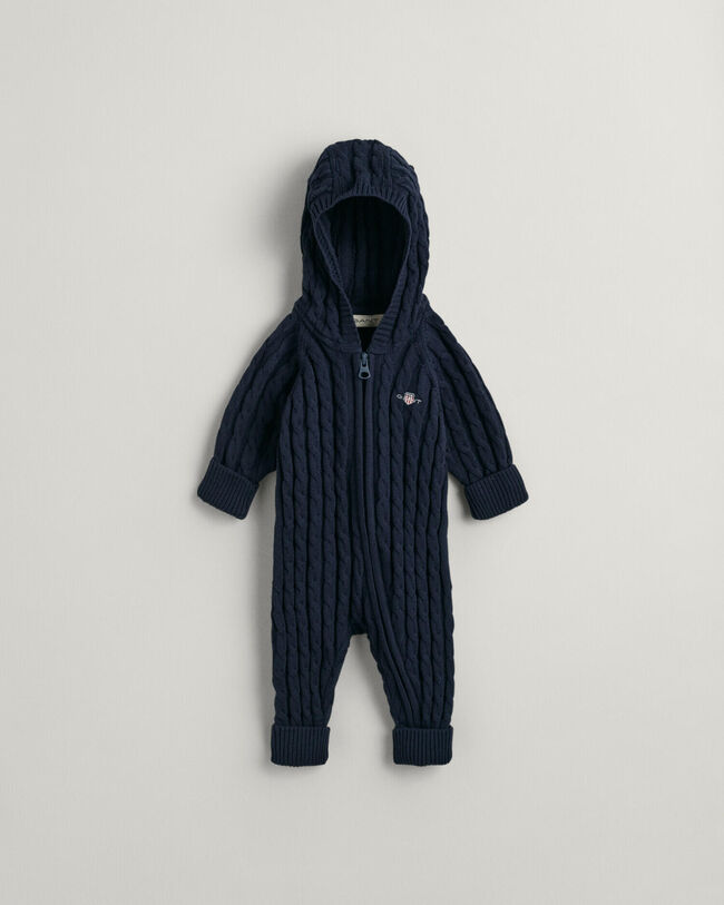 Baby Shield kabelstickad one-piece i bomull