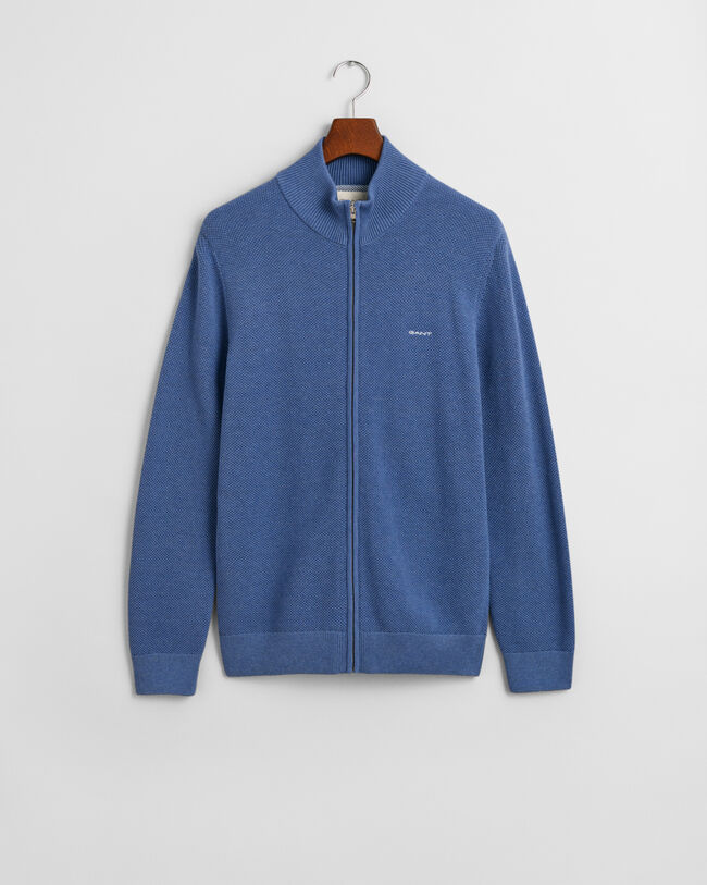 Kofta i bomullspiké med dragkedja