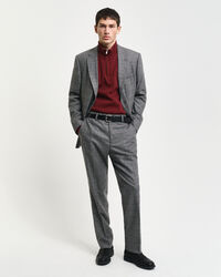 Slim fit rutmönstrade kostymbyxor