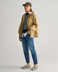 Intarsiastickad tr&ouml;ja med rund hals