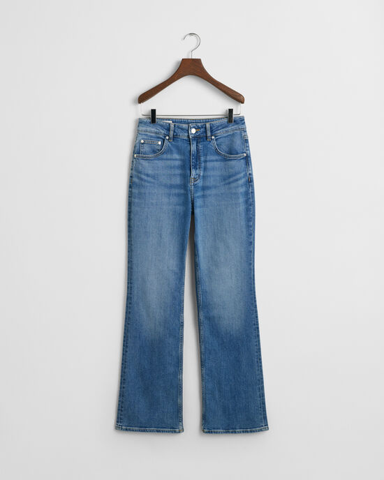 Slim fit jeans med utställda ben