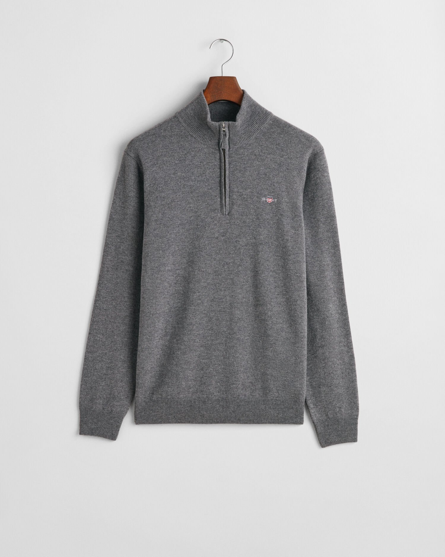 Tröja i superfin lammull med half-zip