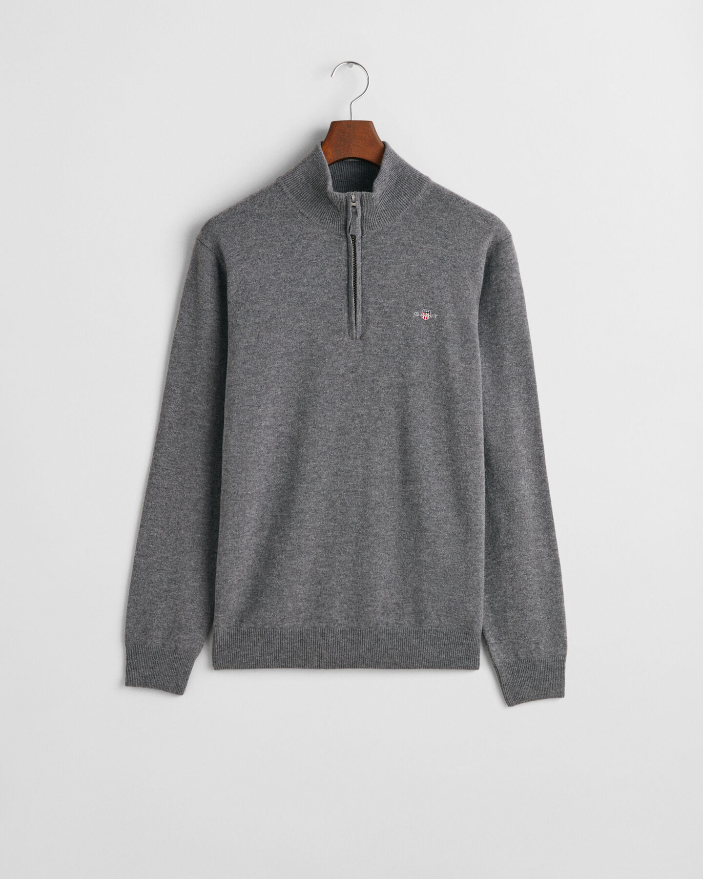 Tröja i superfin lammull med half-zip
