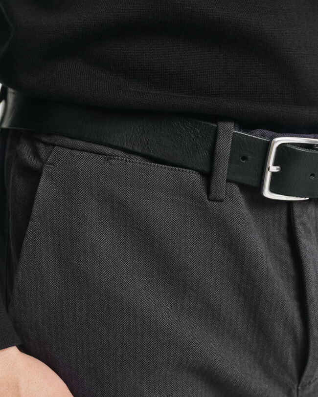 Slim fit jeans i bomull med fiskbensmönster