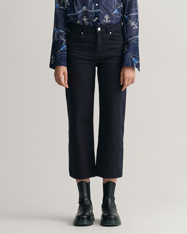 Färgade cropped vida jeans