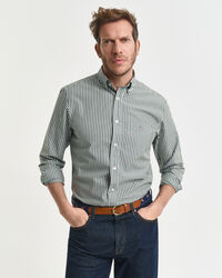 Regular fit klassisk randig poplinskjorta