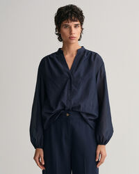 Relaxed fit blus i bomull och silke