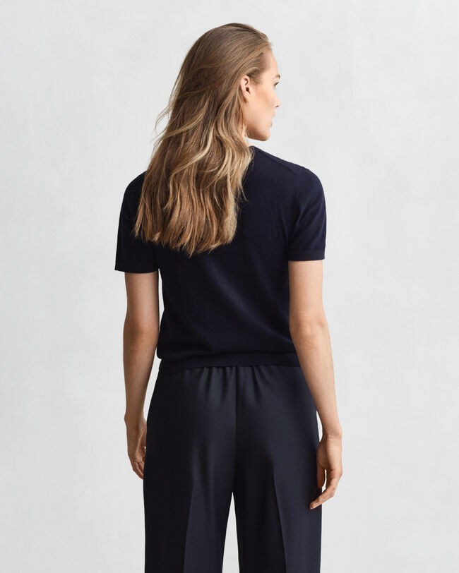 Lätt kortärmad rundhalsad tröja