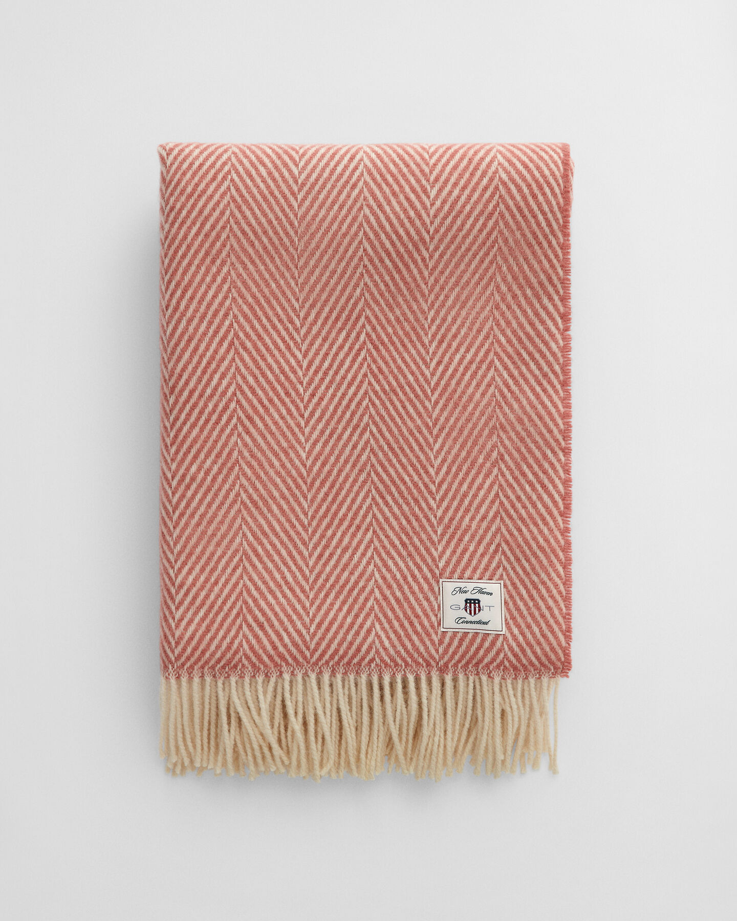 Fiskbensmönstrad yllepläd