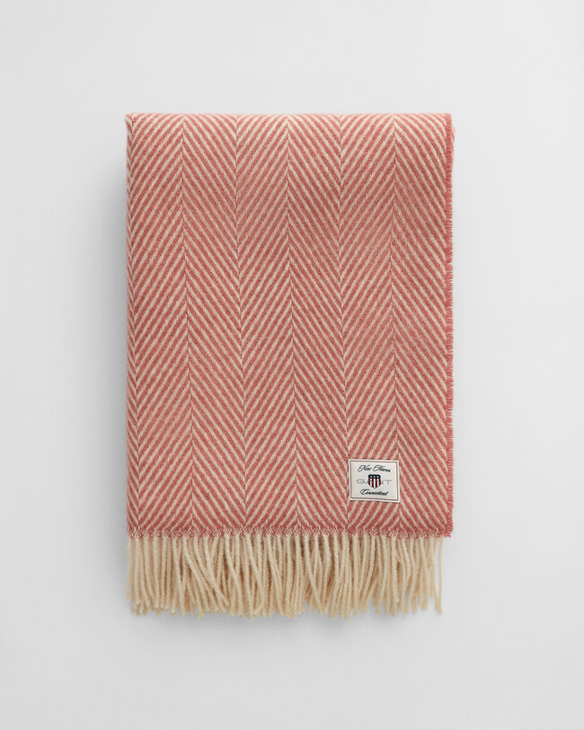 Fiskbensmönstrad yllepläd