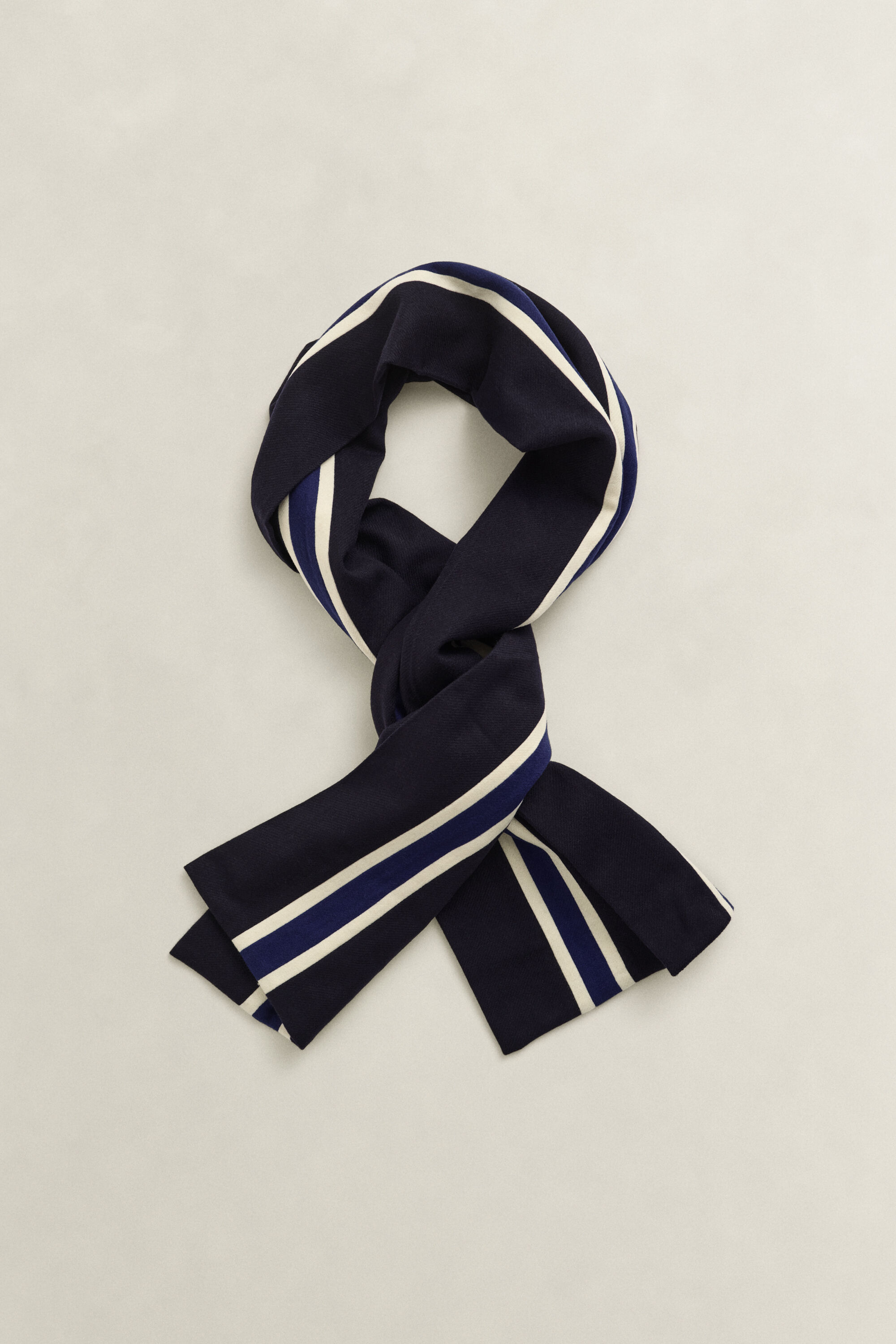 Gant x Yale randig vävd yllehalsduk