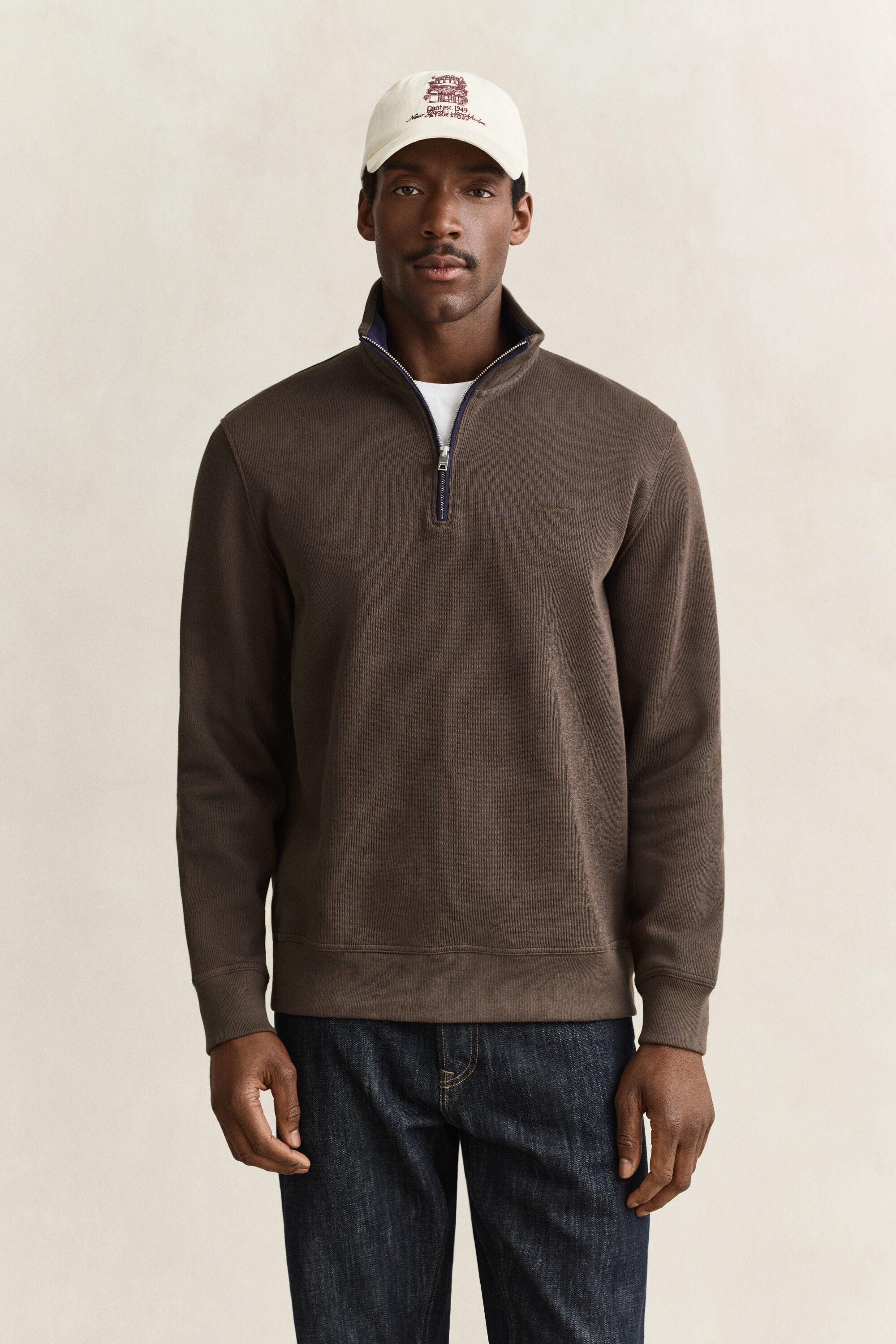 Sacker Rib sweatshirt med half-zip