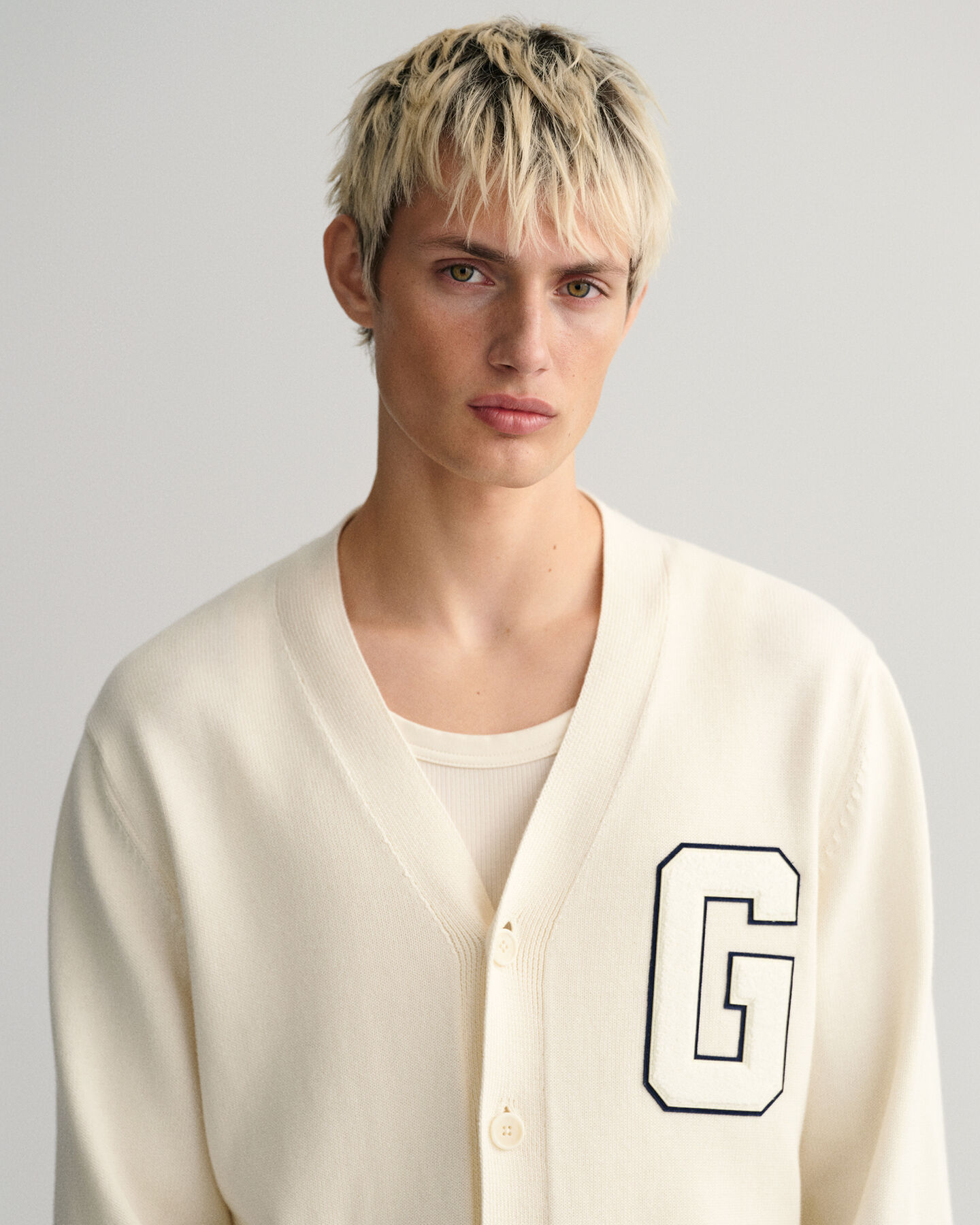 Collegecardigan i supimabomull