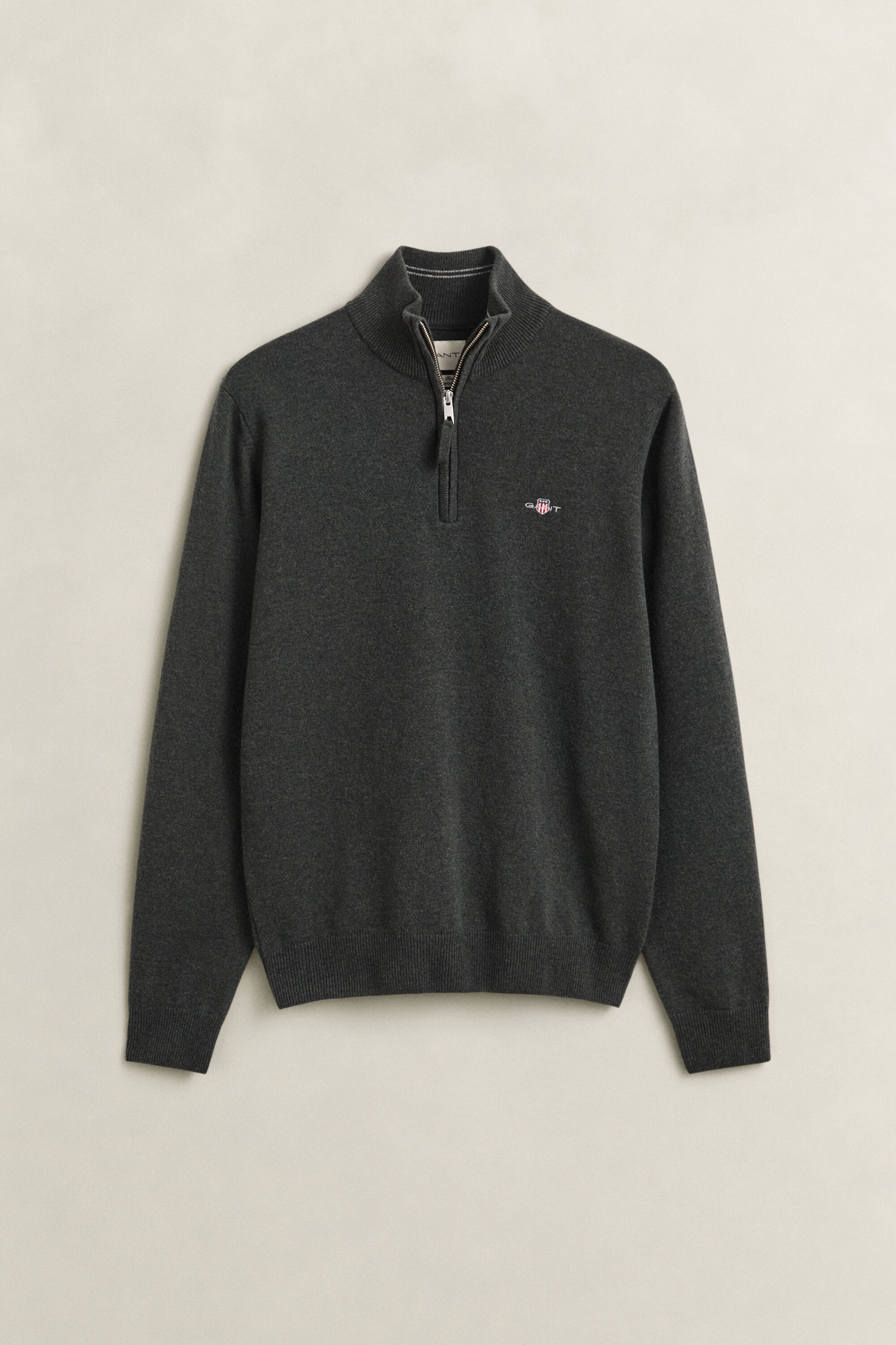 Tröja i lammull med half-zip
