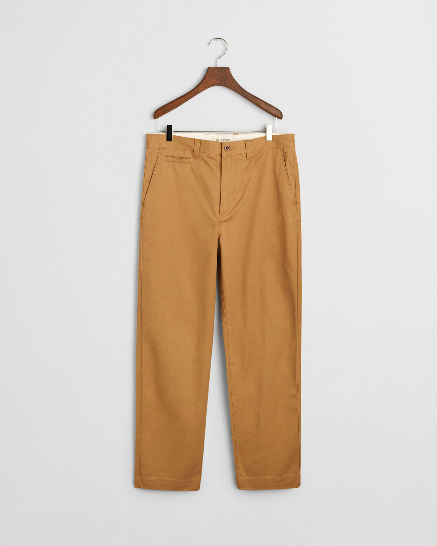 Regular fit chinos i borstad bomull