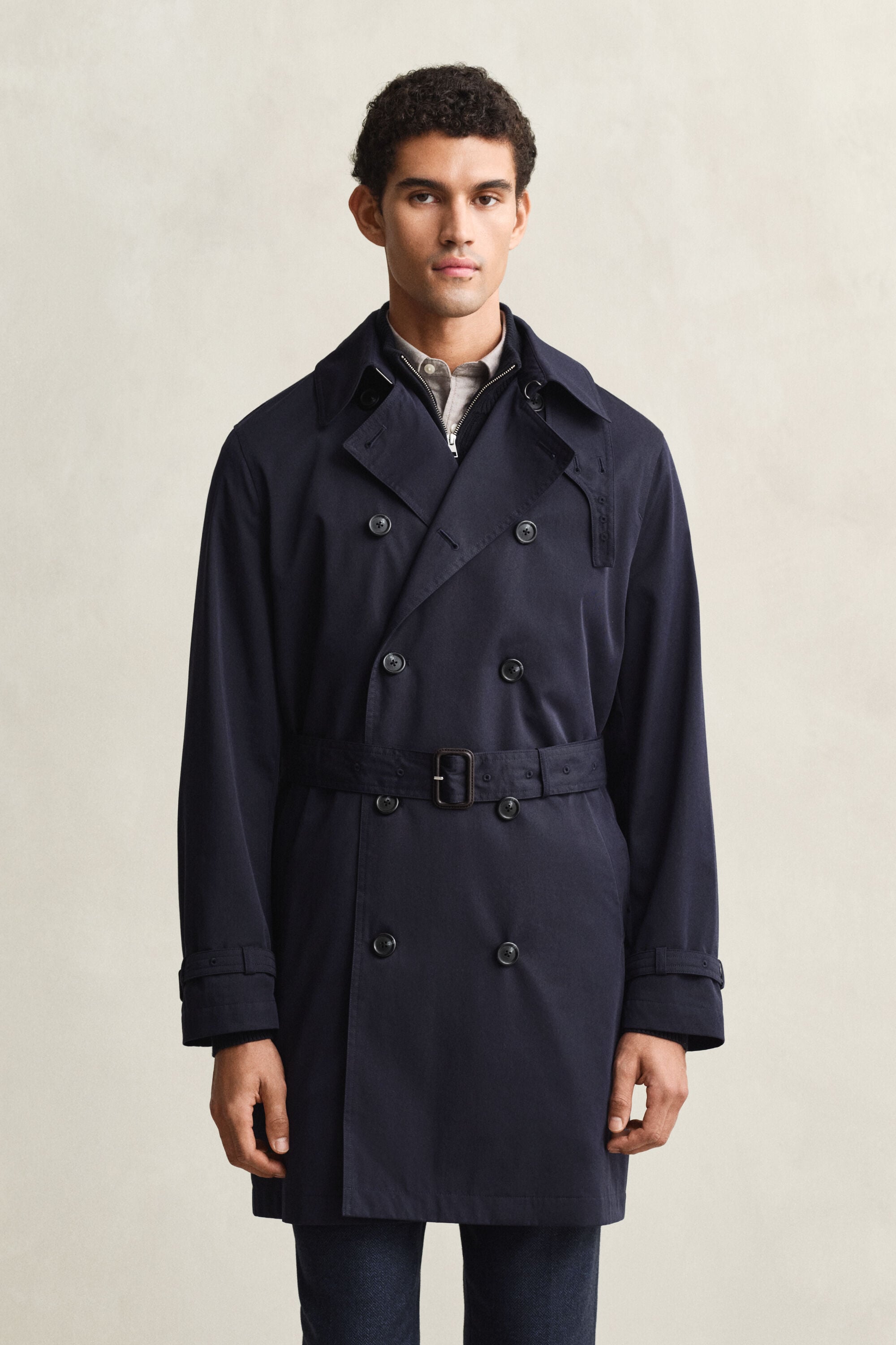 Trenchcoat i bomullsblandning