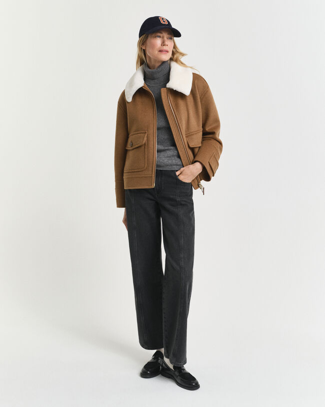 Kortärmad polotröja i kashmir