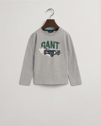 Boys Driving Dog l&aring;ng&auml;rmad t-shirt