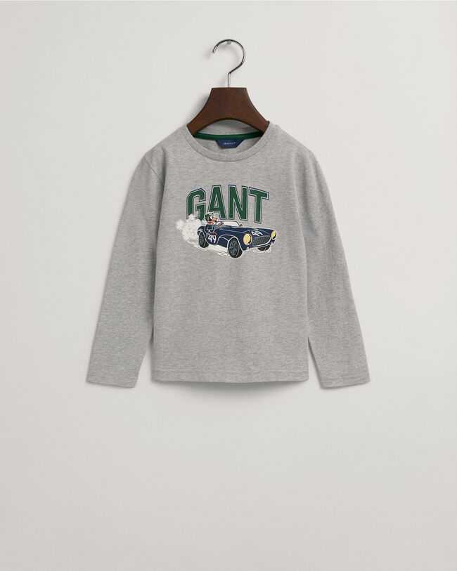 Boys Driving Dog l&aring;ng&auml;rmad t-shirt