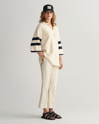 Randig stickad Heavy Rugger med kort &auml;rm