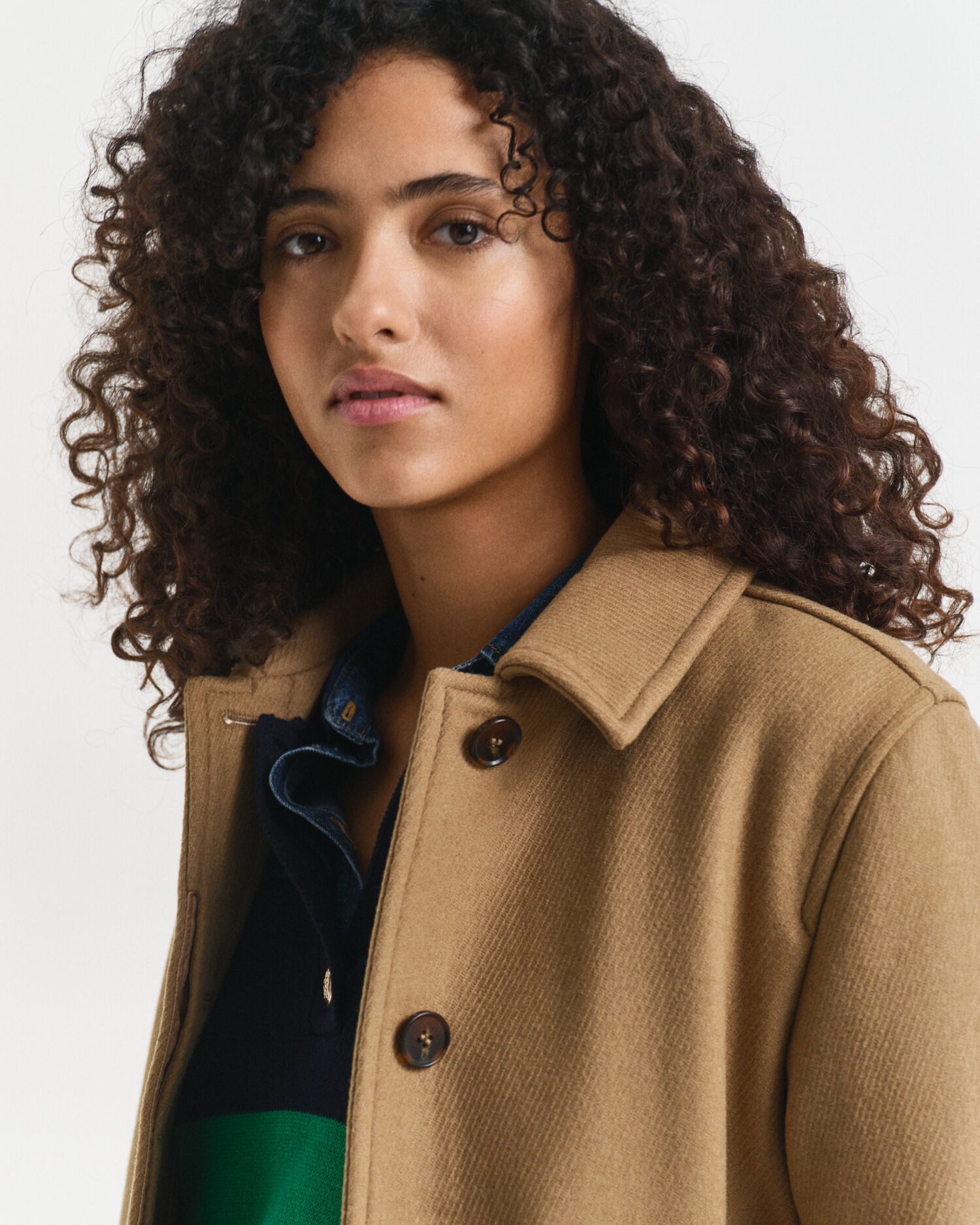 Kort Car Coat i ullblandning